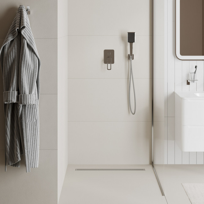 Лоток душевой, сифон 360, комбинированный затвор, перфорированная решетка, 700мм, хром, IDDIS, 975B7SB20DZ