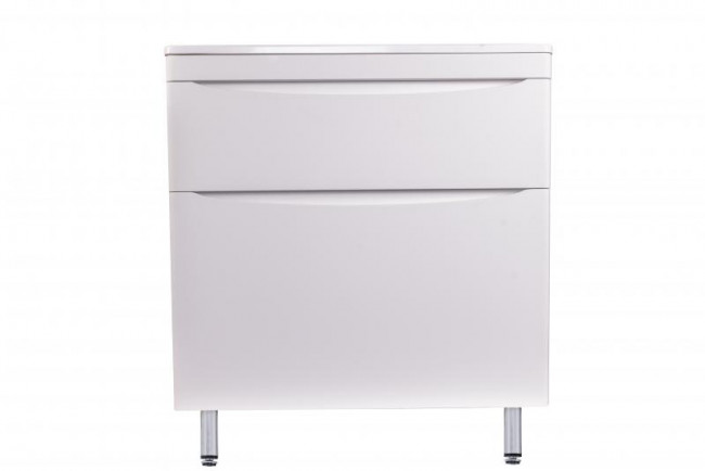 Style Line Тумба с раковиной напольная "Бергамо мини 80" (2 ящ.) Люкс антискрейтч серый, PLUS Style Line Тумба с раковиной напольная "Бергамо мини 80" (2 ящ.) Люкс антискрейтч серый, PLUS