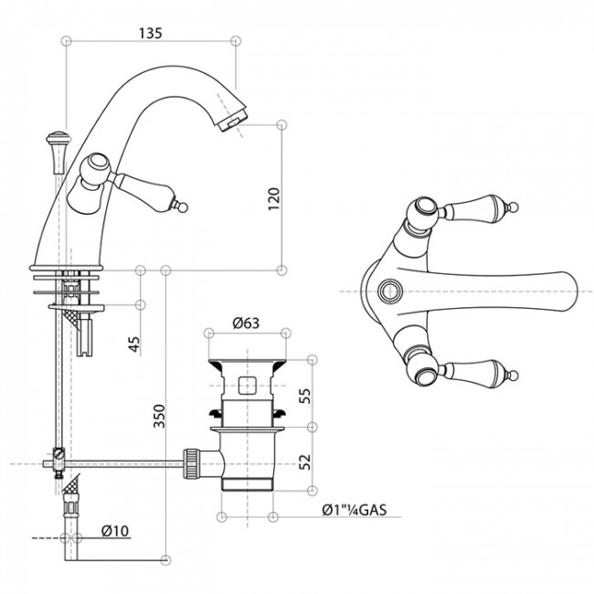 Смеситель для раковины Bongio Capri, цвет: хром 17521CR00