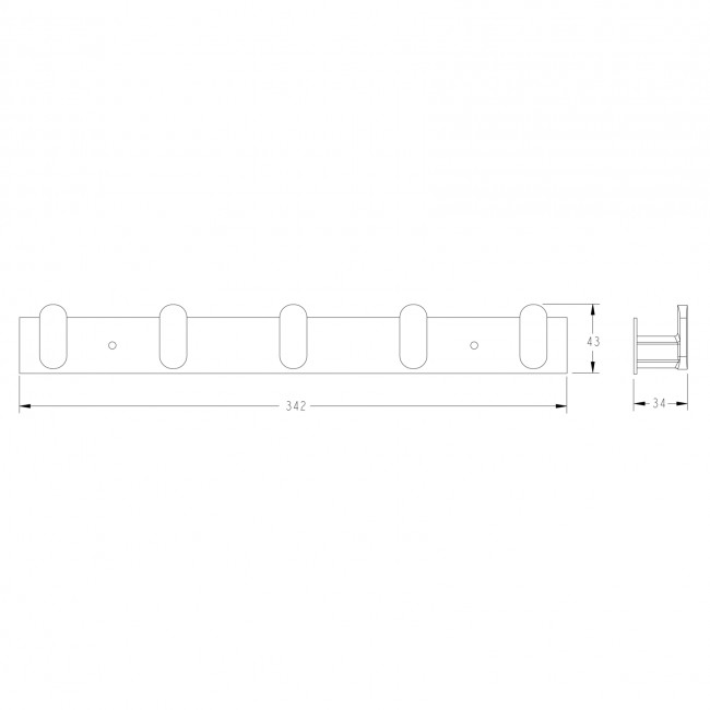 Модуль с 5-ю крючками для ванной комнаты FASHUN хром (A2615-5) Модуль с 5-ю крючками для ванной комнаты FASHUN хром (A2615-5)