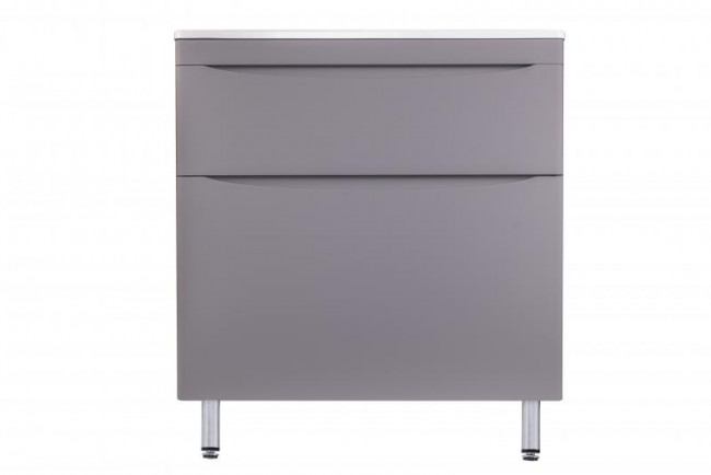 Style Line Тумба с раковиной напольная "Бергамо мини 80" (2 ящ.) Люкс антискрейтч черный, PLUS Style Line Тумба с раковиной напольная "Бергамо мини 80" (2 ящ.) Люкс антискрейтч черный, PLUS