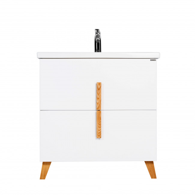 Тумба VIANT "Мюнхен" COMO 80 2 ящика белая 425х760х820 (VMUN80COBEL-T2Y)