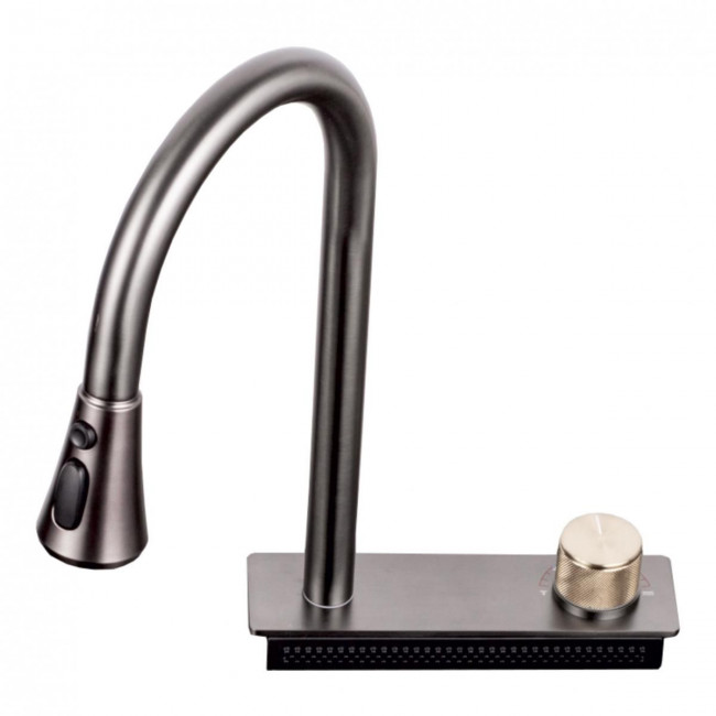 Мойка ZorG MASTER с водопадом ZM 7546 GRAFIT графит-черный комплект со смесителем, аксессуарами