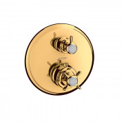 Axor Montreux Термостат с запорным вентилем, СМ, 1 потебитель, внешняя часть, цвет: полированное золото