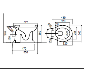 Sbordoni Palladio Унитаз 43х36см, с высоким бачком, слив в стену, фурнитура мат.бронза, белый 7021