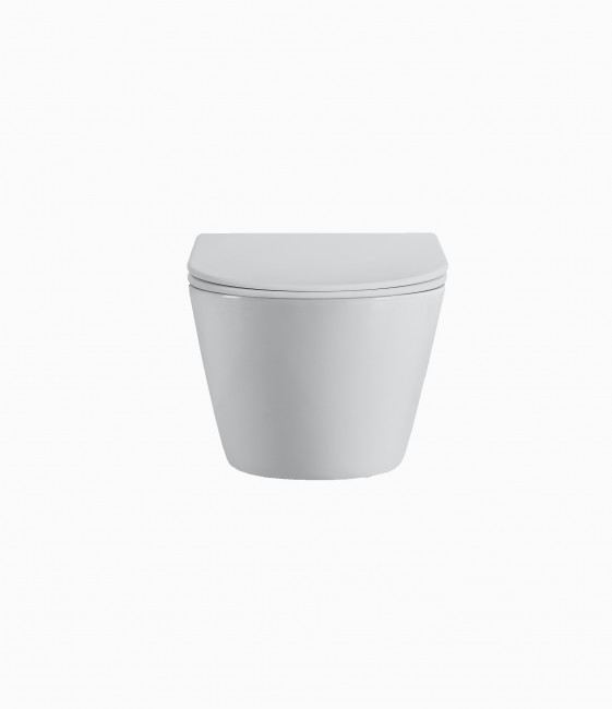 Унитаз подвесной безободковый (торнадо) DQ Rhein.Bach 500*360*350мм, сиденье микролифт, белый (DT1476516)