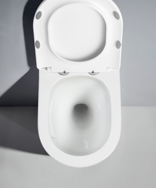 Унитаз подвесной безободковый (торнадо) DQ Rhein.Bach 500*360*350мм, сиденье микролифт, белый (DT1476516)