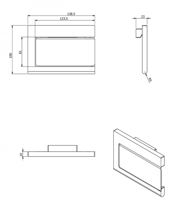 Бумагодержатель с крышкой Langberger Black Edition 38041A-BP Бумагодержатель с крышкой Langberger Black Edition 38041A-BP
