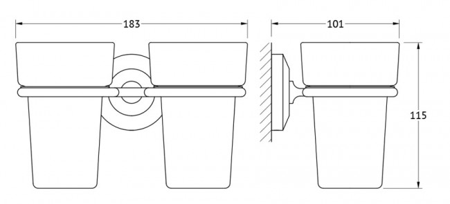 Держатель с 2-мя стаканами FBS Standard STA 007 Держатель с 2-мя стаканами FBS Standard STA 007