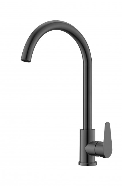 Смеситель для кухни ЧЕРНЫЙ нержавеющая сталь OLISAN STEEL (ST1007B) 