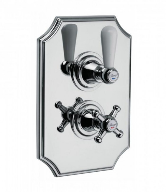 Смеситель  термостатический для душа Bongio Oxford Lux, цвет: хром/белый фарфор