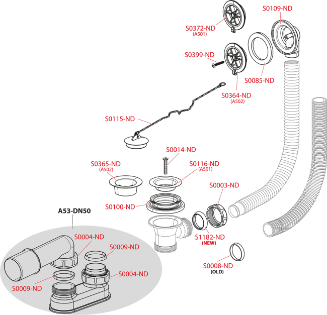 Alcaplast A502 Сифон для ванны, белый Alcaplast A502 Сифон для ванны, белый