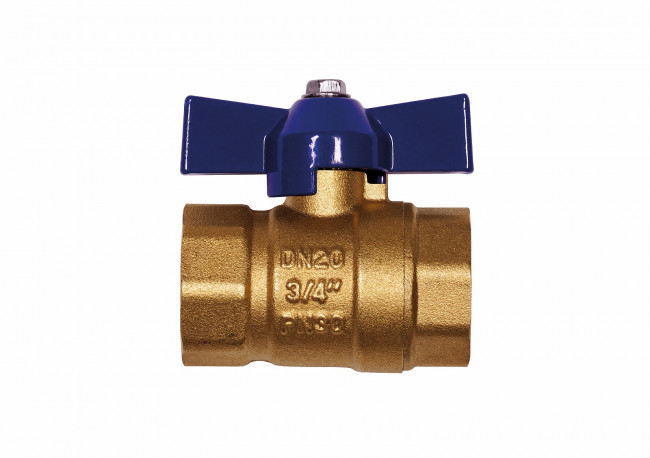 Кран шаровой RM-L ВР-ВР 3/4 муфтовый бабочка Ду20 Ру30 (11Б27п1)