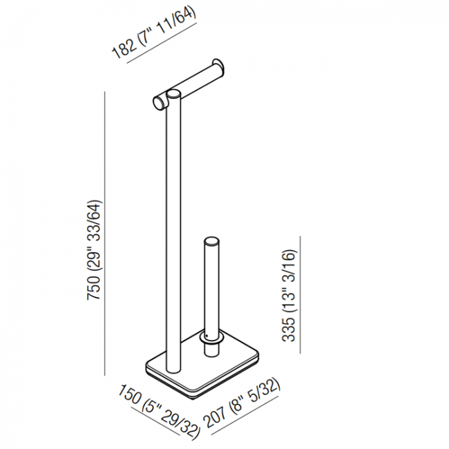 Agape Dot line Напольная стойка 75см., с держателем т/б и запасным держателем т/б, цвет: натуральный дуб/черный мрамор Marquinia Agape Dot line Напольная стойка 75см., с держателем т/б и запасным держателем т/б, цвет: натуральный дуб/черный мрамор Marquinia
