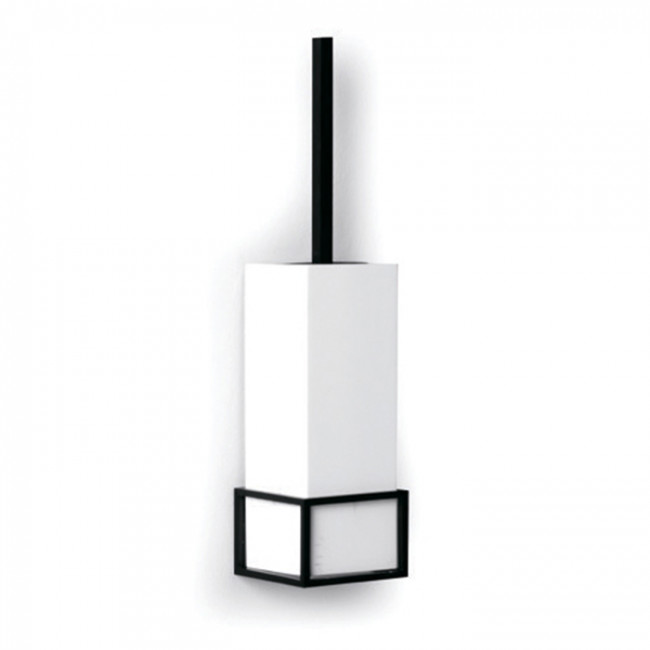 Bertocci Officina 02 Туалетный ёршик, напольный композит, цвет: белый матовый/черный матовый Bertocci Officina 02 Туалетный ёршик, напольный композит, цвет: белый матовый/черный матовый