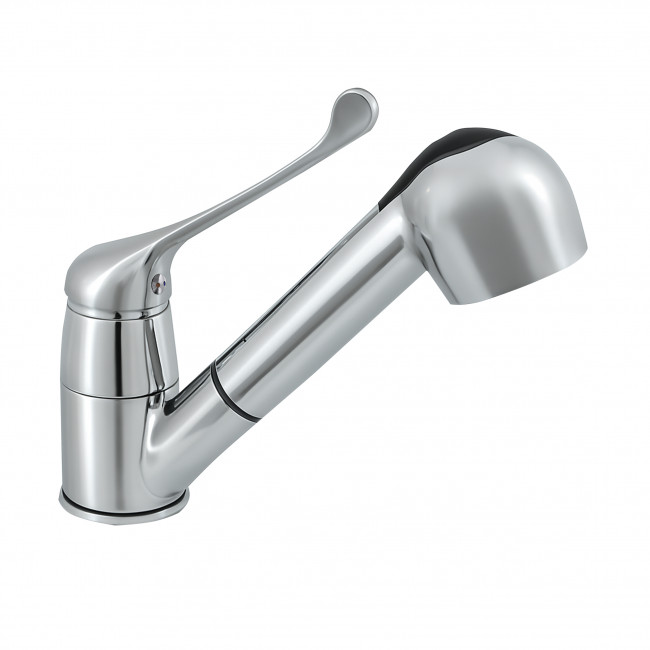 Смеситель Славен для мойки с вытяжным изливом, локтевой, одноручный (СЛ-ОД-Х23)