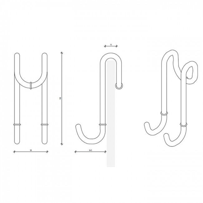 Decor Walther DH 1 Крючок двойной, для установки на стекло душевой кабины, цвет: черный матовый Decor Walther DH 1 Крючок двойной, для установки на стекло душевой кабины, цвет: черный матовый