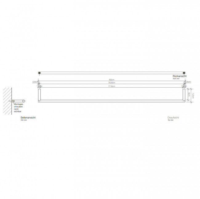 Decor Walther Mikado HTE80 Полотенцедержатель 80см, подвесной, цвет: хром Decor Walther Mikado HTE80 Полотенцедержатель 80см, подвесной, цвет: хром