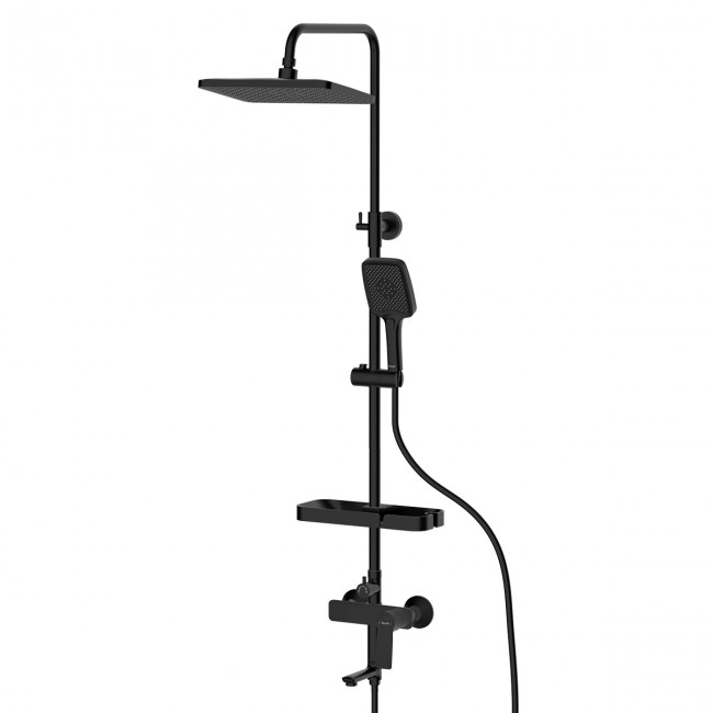 Дущевая система Rossinka с регулируемой высотой штанги, поворотным изливом и лейкой "Тропический дождь" (RS-46BL) Дущевая система Rossinka с регулируемой высотой штанги, поворотным изливом и лейкой "Тропический дождь" (RS-46BL)