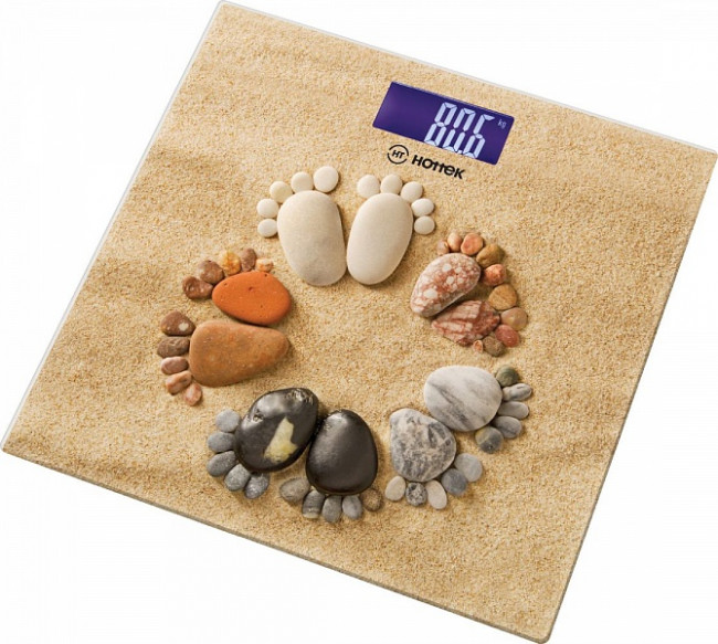 ВЕСЫ НАПОЛЬНЫЕ "НОЖКИ НА ПЕСКЕ" HOTTEK HT-962-008 30*30 СМ МАКС.ВЕС 180КГ (КОР=6ШТ.)