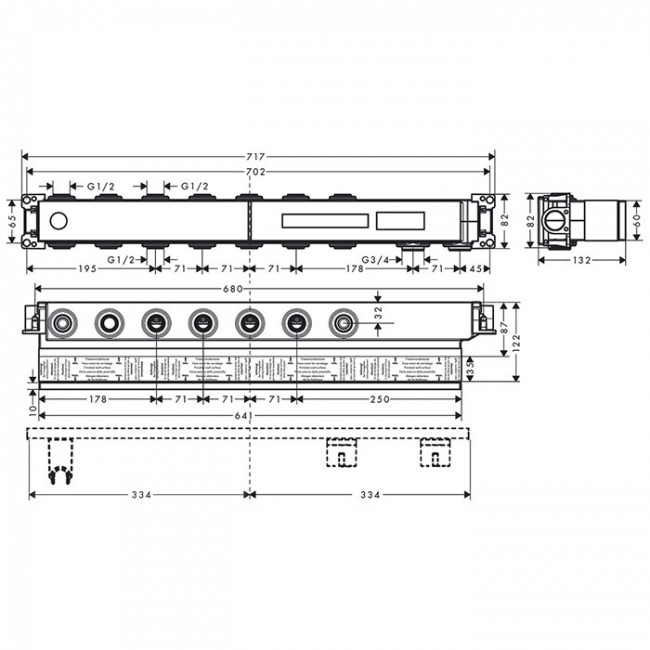 Hansgrohe Скрытая часть термостата RainSelect на 5 источника Hansgrohe Скрытая часть термостата RainSelect на 5 источника