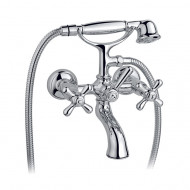 Nicolazzi Nuova Brenta Смеситель для ванны настенный, с 2мя ручками, с душевой лейкой, цвет: хром