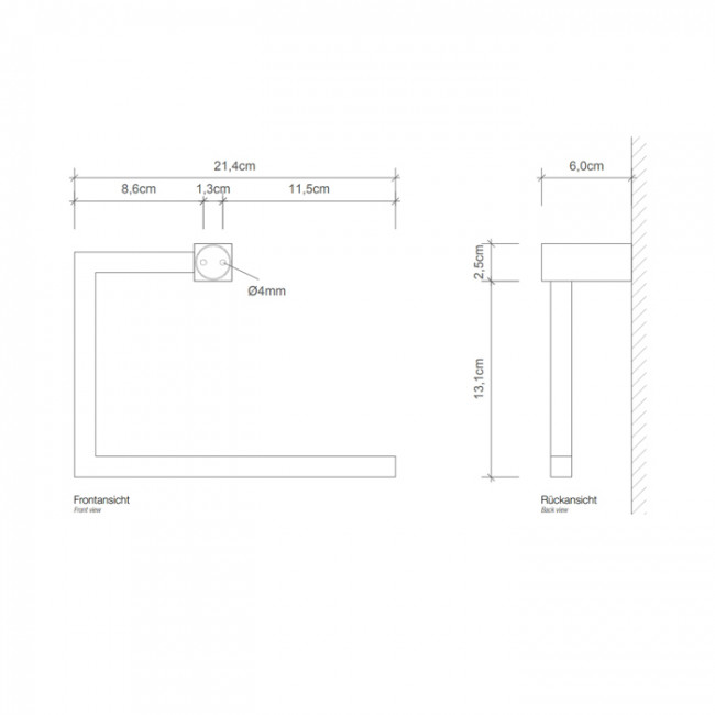 Decor Walther Corner HTR Полотенцедержатель кольцо 21.4см., подвесной, цвет: хром Decor Walther Corner HTR Полотенцедержатель кольцо 21.4см., подвесной, цвет: хром