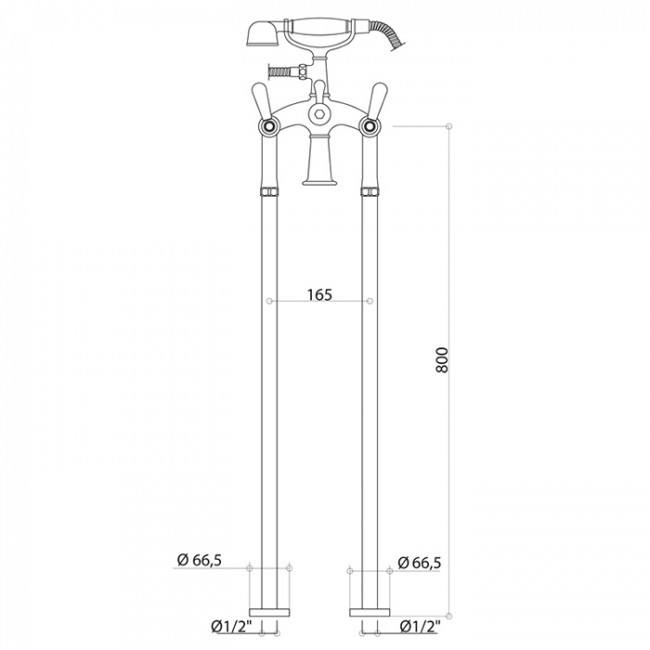 Смеситель для ванны Bongio Oxford Lux, цвет: хром/белый фарфор 19528CR0L