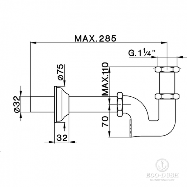 CISAL Сифон для раковины 1"1/4 , цвет: золото