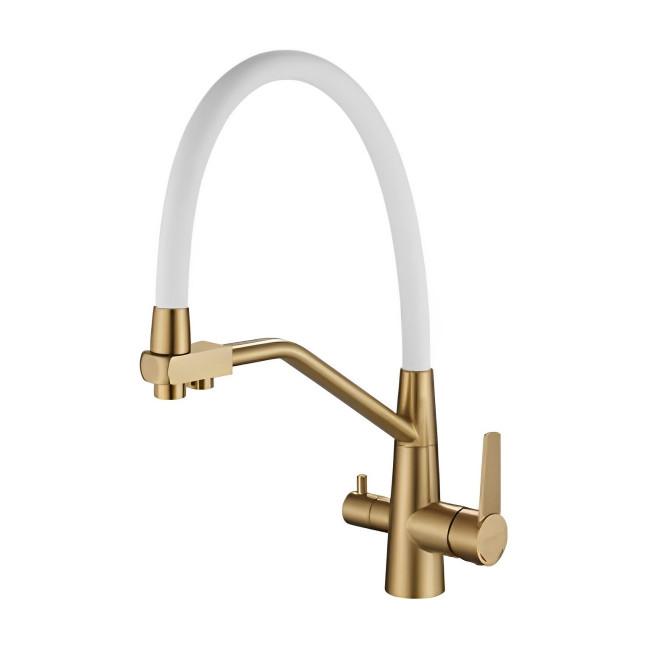 Смеситель для кухни Haiba с подключением фильтра воды, матовое золото (HB76822-5) Смеситель для кухни Haiba с подключением фильтра воды, матовое золото (HB76822-5)
