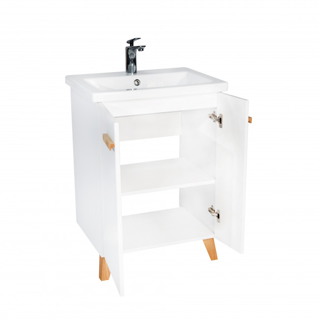 Тумба VIANT "Мюнхен" COMO 80 2 ств белая 425х760х820 (VMUN80COBEL-T2ST)