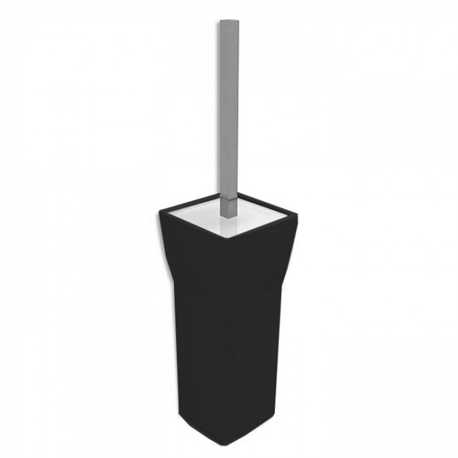 Bertocci Grace Туалетный ёршик, напольный, цвет: черная керамика/хром Bertocci Grace Туалетный ёршик, напольный, цвет: черная керамика/хром