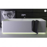 KNIEF Shine Ванна отдельностоящая 180х80х50см  со сливом,  с LED подсветкой , цвет: белый матовый