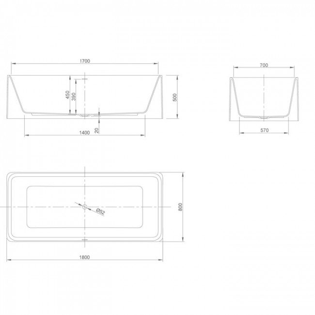 KNIEF Shine Ванна отдельностоящая 180х80х50см  со сливом,  с LED подсветкой , цвет: белый матовый