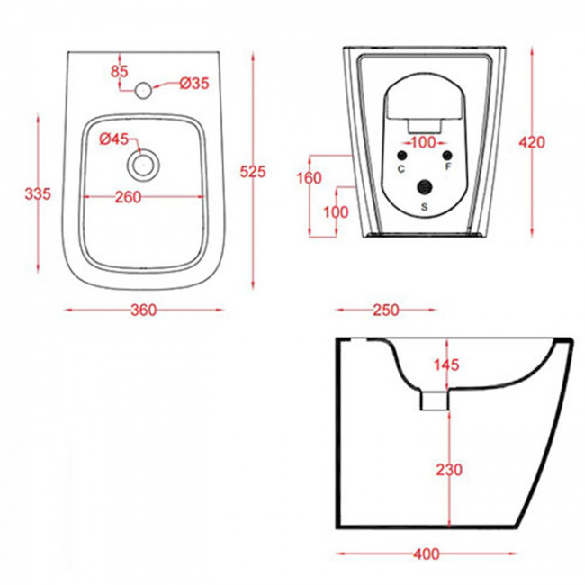 Artceram A16 Биде напольное 52,5х36хh42см, с 1 отв под смеситель, цвет: grigio oliva Artceram A16 Биде напольное 52,5х36хh42см, с 1 отв под смеситель, цвет: grigio oliva