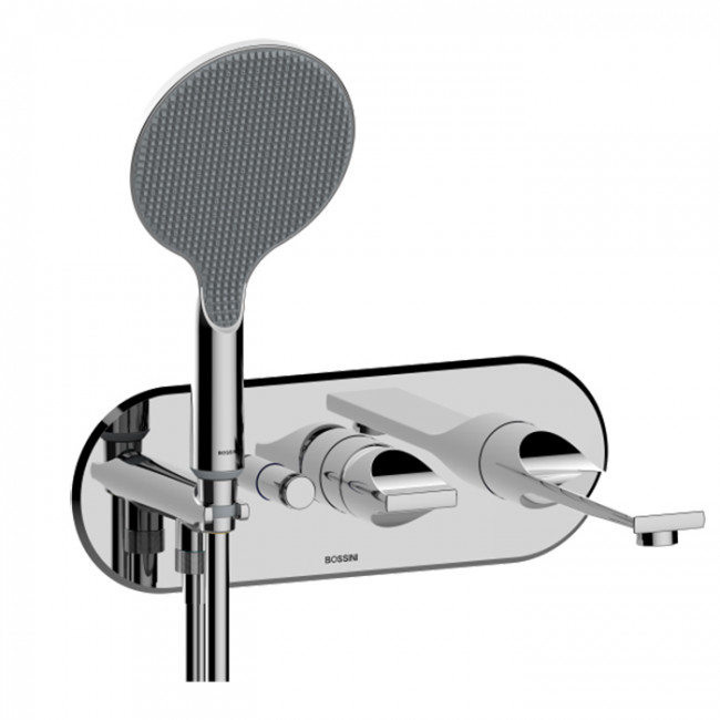 Bossini Z00557.030 Apice Смеситель для ванны, встраиваемый, на 2 выхода,с ручным душем и шлангом 150см., внешняя часть, цвет: хром