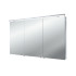 EMCO Flat Зеркальный шкаф 120х72.7см., LED-подсветка, 3 двери, 4 полки, розетка, с нижней подсветкой