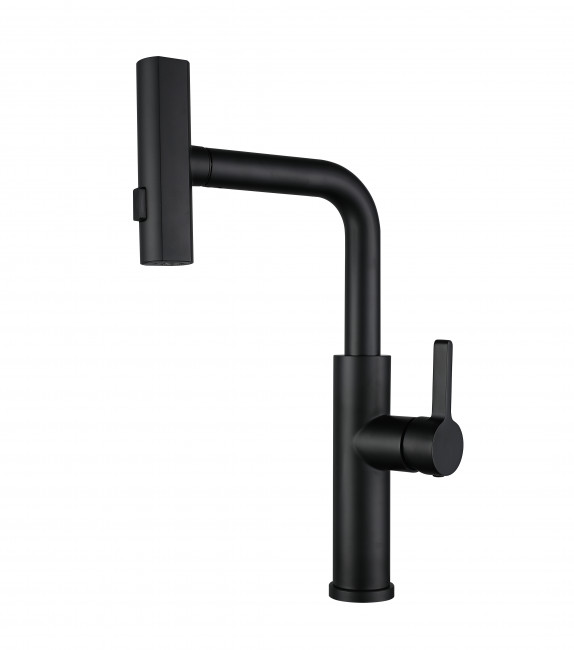 Смеситель для кухни ПРОФСАН STEEL с выдвижной лейкой черный (PSM-307-96) Смеситель для кухни ПРОФСАН STEEL с выдвижной лейкой черный (PSM-307-96)