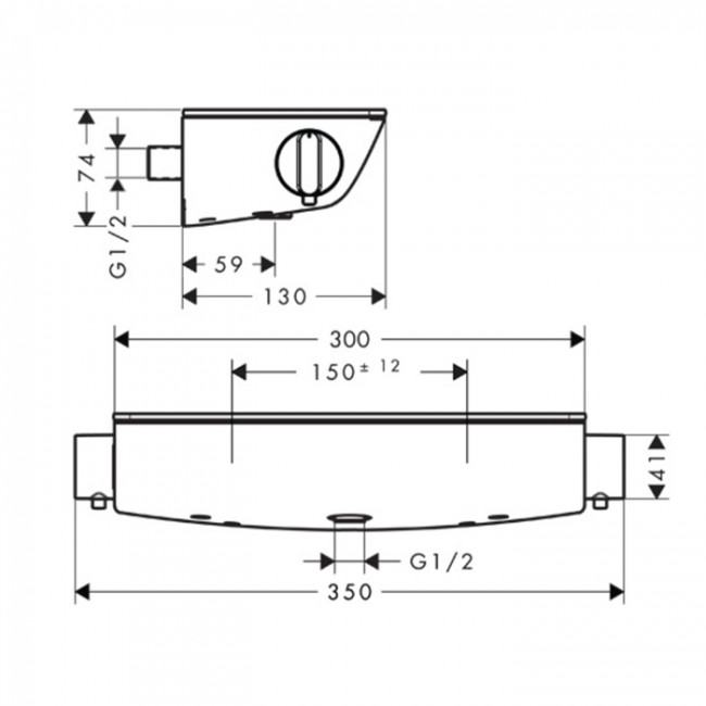 Hansgrohe Ecostat Select Термостат для душа, на 1 источник, настенный монтаж, цвет: хром Hansgrohe Ecostat Select Термостат для душа, на 1 источник, настенный монтаж, цвет: хром