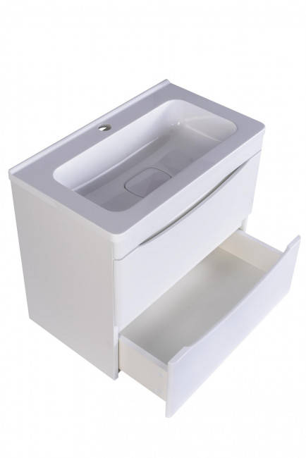 Style Line Тумба с раковиной подвесная "Бергамо мини 60" (2 ящ.) Люкс антискрейтч серый, PLUS