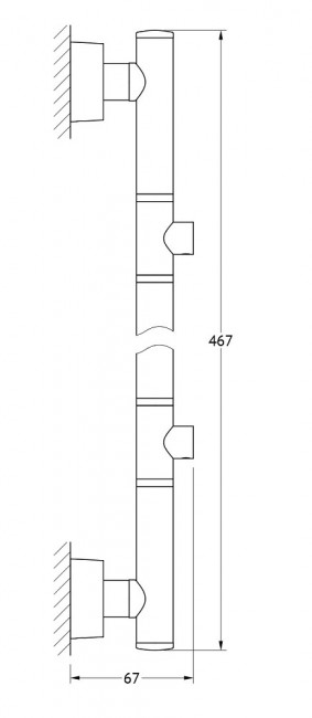Штанга для 2-х аксессуаров 47 см FBS Nostalgy NOS 077