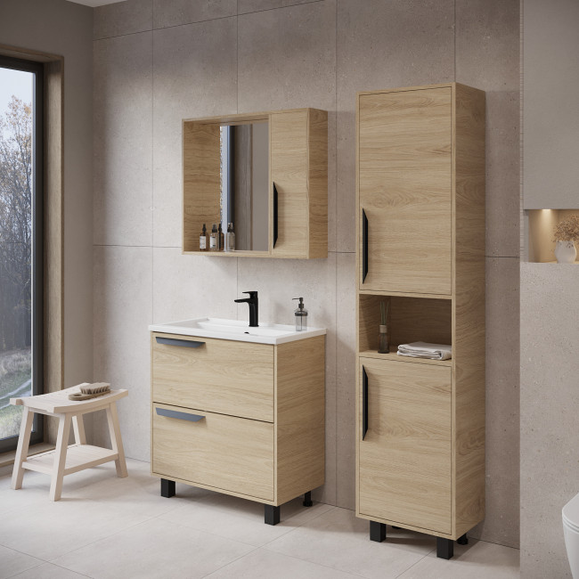 Тумба VIANT "Кёльн" Фостер 60 2 ящика светлое дерево 385х565х820 (VKEL60FOSD-T2Y)