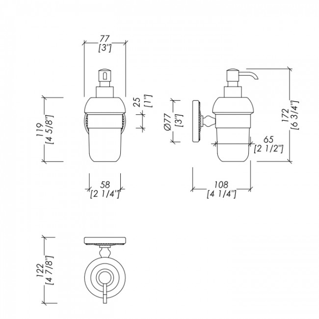 Devon&Devon Dorothy Дозатор для жидкого мыла, подвесной, белая керамика, цвет: хром Devon&Devon Dorothy Дозатор для жидкого мыла, подвесной, белая керамика, цвет: хром