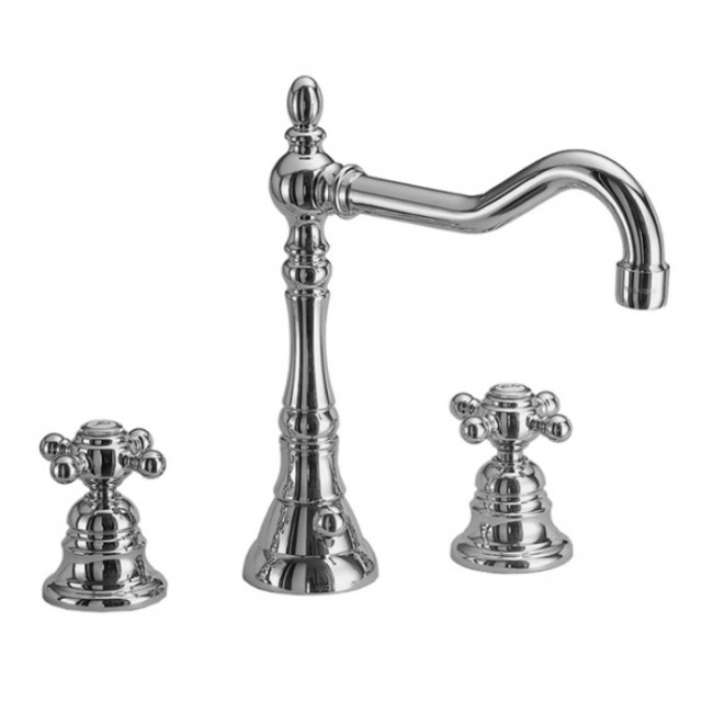 Carlo Frattini Elizabeth, Смеситель на раковину на 3 отверстия с вращающимся изливом, цвет: Хром