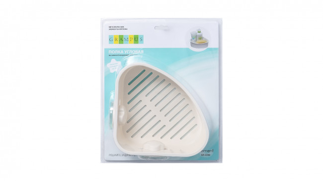 Полочка угловая одноэтажная Grampus Element, GR-3308, белая