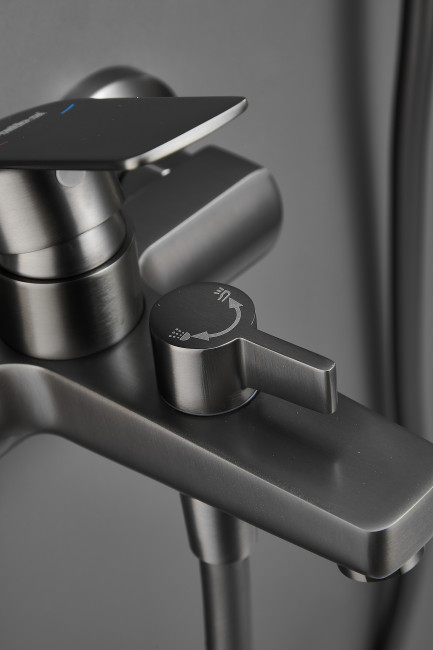 Смеситель для ванны HAIBA цвет: оружейная сталь (HB60719-3)