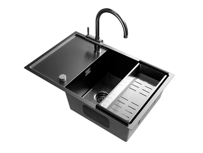 Смеситель ULGRAN Steel 021-002, цвет "черная брашированная сталь" (US-021-002)