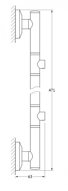 Штанга для 2-х аксессуаров 47 см FBS Standard STA 077