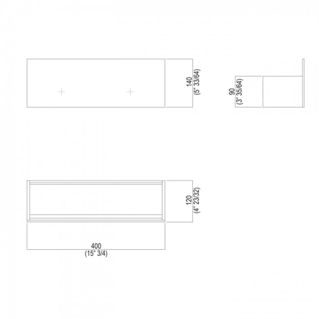 Agape Sen Полочка, 60см, подвесная цвет: черный