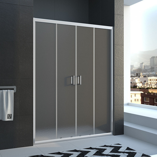 Дверь в нишу Veconi VN45-160-02-19C1 1600x1850, хром, стекло pear